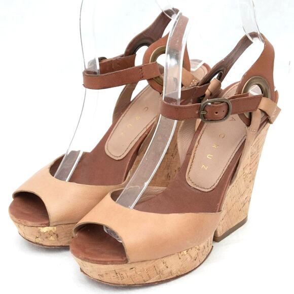 Lola Cruz Tan Platform Wedges Size 36 US 6 - Picture 1 of 10